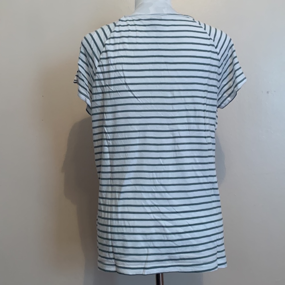 Lucky Brand 🍀 Cap Sleeve Stripped Laced Front Tee 🥳🥳HP🥳🥳 - Picture 5 of 7